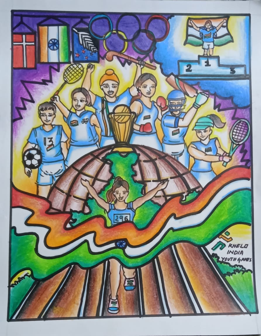 National Sports Day Drawing August 29|Poster design on India National  Sports Day.Sports day drawing - YouTube